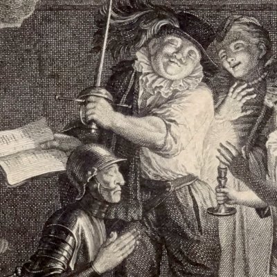 Don Quixote believes he is being knighted (DQ, Coypel) - C. N. Cochin