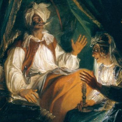 Dame Rodrigue surprise de nuit avec Don Quichotte (Histoire de DQ) - Coypel