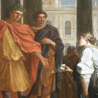 L’audience de Trajan (Versailles, salle des gardes de la Reine) - Coypel