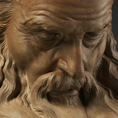 Tête de vieillard (saint Augustin ?) - Augustin Pajou
