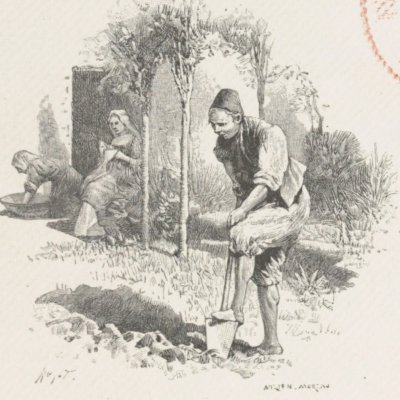 "But we must cultivate our garden" (Voltaire, Candide, 1893) - Adrien Moreau