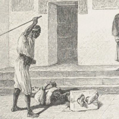 « 100 coups de bâtons sous la plante des pieds » (Candide, 1893) - Adrien Moreau