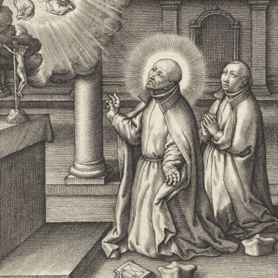 Ignace de Loyola voit l’âme de Diego de Hoces entrer au Ciel - Hieronymus Wierix