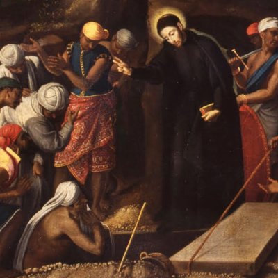 Francis Xavier resurrects a dead man in Ceylon - André Reinoso