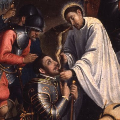 Francis Xavier blesses Portuguese soldiers in Malacca - André Reinoso