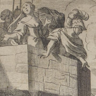 Frontispice de L’amour tirannique, de G. de Scudéry - Daret d’après Le Brun