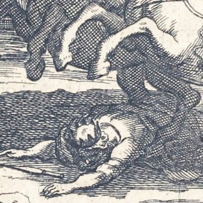 Tullie fait passer son char sur le corps de son père (Clélie 2, 1656) - Chauveau