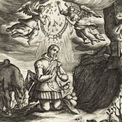 Vœu de chasteté d’Ignace à la Vierge (Vita I. Loiolæ, 1622)