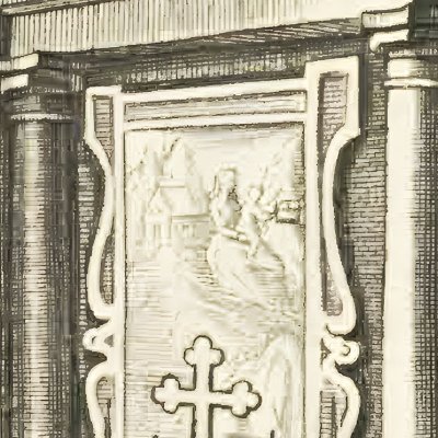Ignace suspend son épée sur l’autel de la Vierge (Vita I. Loiolæ, 1622)