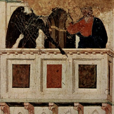 La tentation du Christ au sommet du Temple (Maestà de Sienne) - Duccio