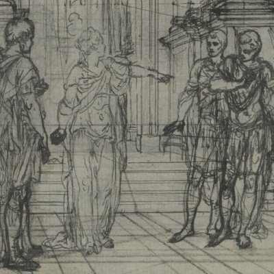 Esquisse pour Britannicus (Dessins pour le théâtre de Racine, 1768) - Gravelot