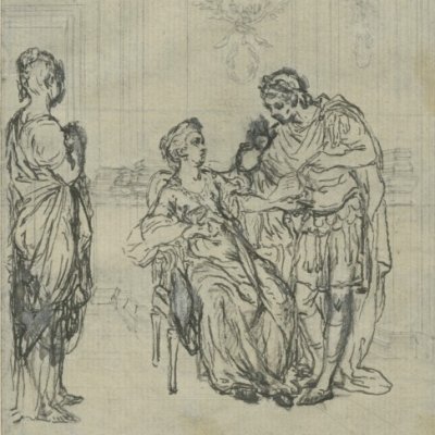 Esquisse pour Bérénice (Dessins pour le théâtre de Racine, 1768) - Gravelot