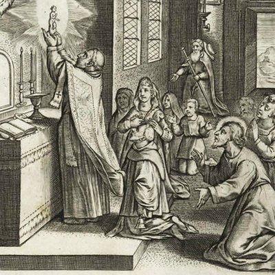 Vision du Christ dans l’hostie pendant l’Eucharistie (Vita I. Loiolæ, 1622)