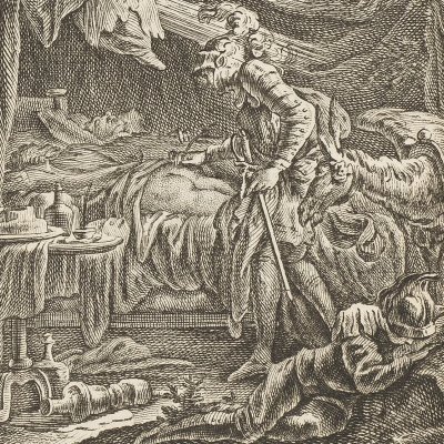Jeanne dessine des lys sur le derrière du page de Chandos (Voltaire, La Pucelle d’Orléans, ch. 2, 1762)