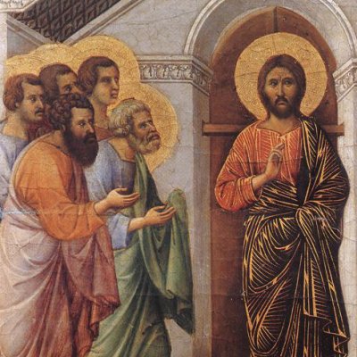 Première apparition du Christ aux apôtres (Maestà de Sienne) - Duccio