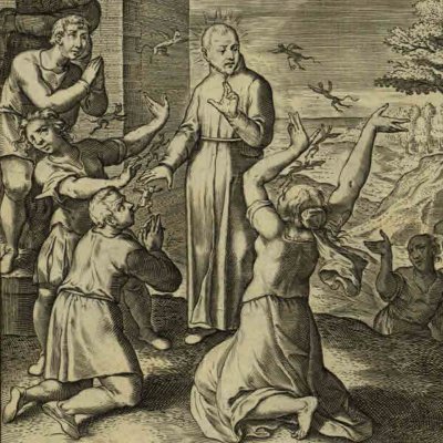 Ignace exorcise les possédés (Vita I. Loiolæ, 1622)