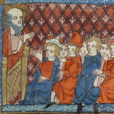 Saint Paul prêchant et décapité (Ms Fr 185, fol. 34r) - Jeanne de Montbaston