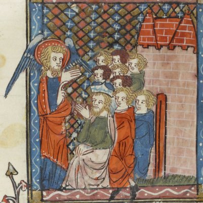 Saint Jean l’évangéliste prêchant (Ms Fr 185, fol. 54v) - Jeanne de Montbaston