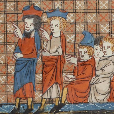 Simon & Jude face aux magiciens (Ms Fr 185, fol. 62r) - Jeanne de Montbaston