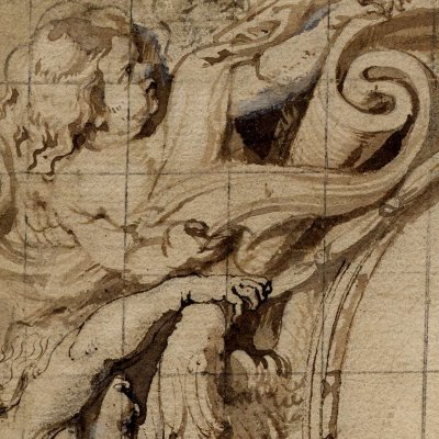 Cartouche pour la façade de l’église des Jésuites d’Anvers - Rubens