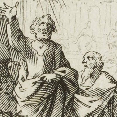 La chute de Simon Mage. Saint Paul prêchant - Callot d’après Francesco Vanni