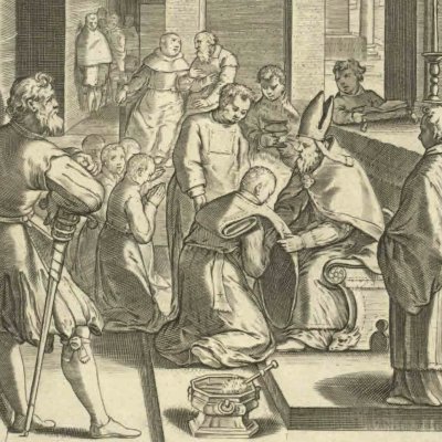 Ignace ordonné à Venise avec ses compagnons français (Vita I. Loiolæ, 1622)