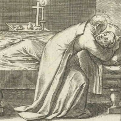 Ignace guérit Simon Rodriguez d’une étreinte (Vita I. Loiolæ, 1622)