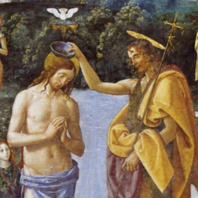 Baptême du Christ, prédication du Christ & de Jean (Chapelle Sixtine) - Pérugin