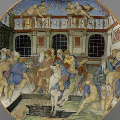 Le dévouement de Marcus Curtius (majolique, Écouen)