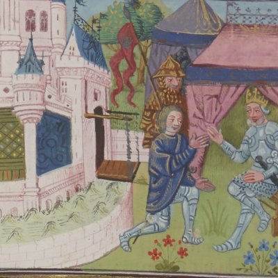 Trahison de Keu auprès de Claudas (Lancelot du lac, Ms Fr111)