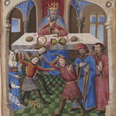 La Delle du lac sauve Bohort (Lancelot du lac, Ms Fr118) - M. des cleres femmes