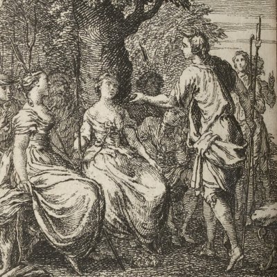 Silvandre et Phillis jugés par Diane (L’Astrée, 1733, III, 9) - Guélard