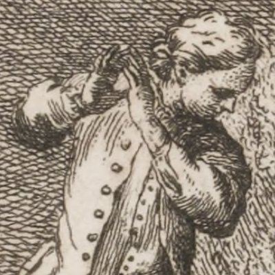 Alciron et Tirinte au tombeau de Silvanire (L’Astrée, 1733, IV, 3) - Guélard