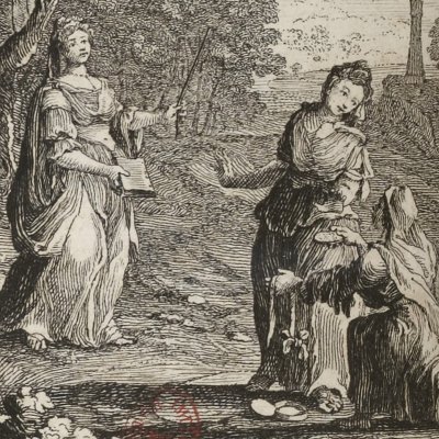 Alexis se révèle comme Céladon à Astrée (L’Astrée, 1733, V, 6) - Rigaud