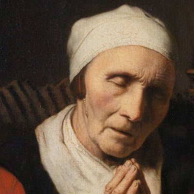 Vieille femme disant les grâces, dite La prière sans fin - Nicolaes Maes