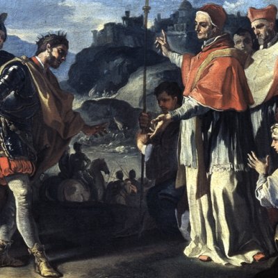 Rencontre du pape Zacharie et de Ratchis, roi des Lombards - Solimena