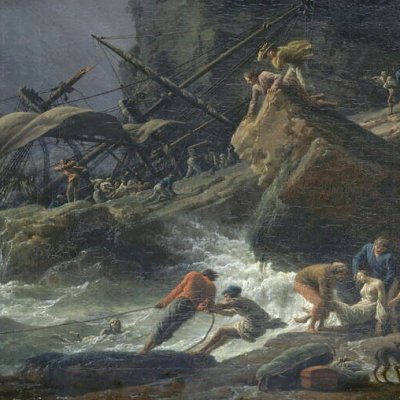 Le midi ou la tempête (Parties du jour, série Dauphin) - Vernet
