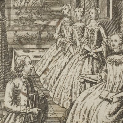 Jacob comparaît devant sa maîtresse (Le Paysan parvenu, t1, trad allde, 1753)