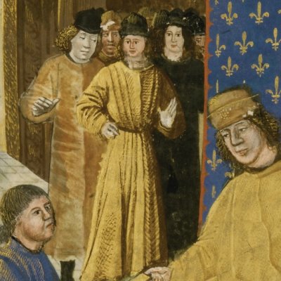 Présentation du manuscrit au commanditaire (Cicéron, Œuvres en français)