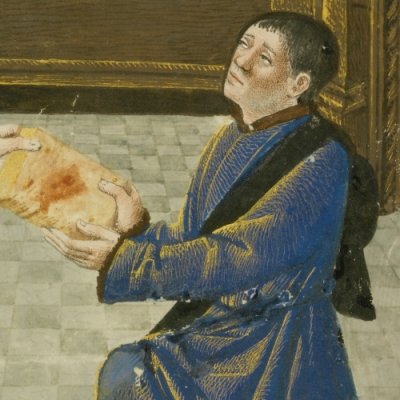 Présentation du manuscrit à son commanditaire (Cicéron, Œuvres en français)