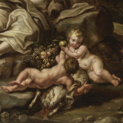 Adam et Eve avec leurs enfants Abel et Caïn - Lorenzo de Ferrari