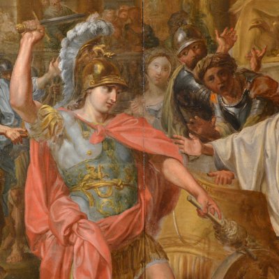 Alexandre tranche le nœud gordien - Lorenzo de Ferrari