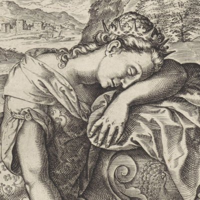 Hercule entre la Vertu et la Volupté - Wierix d’après J. M. Stella