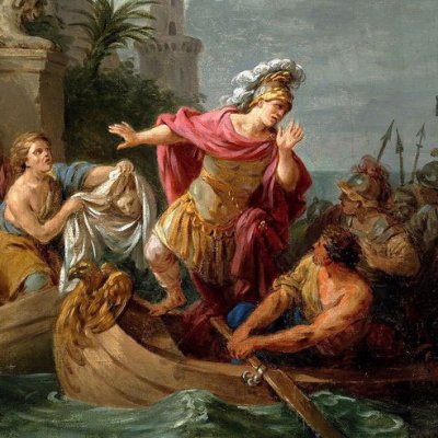 Pompey's head presented to Caesar (sketch) - Lagrenée