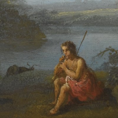 Paysage italianisant avec un jeune berger jouant de la flûte - Claude Le Lorrain