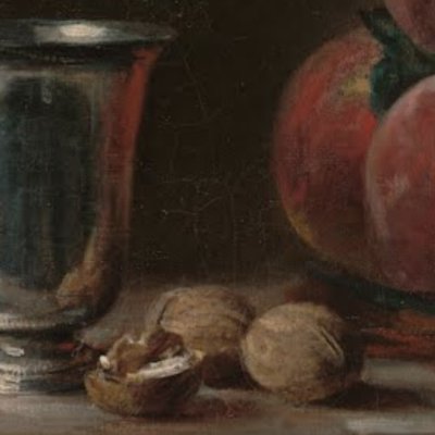 Corbeille de pêches avec un gobelet d’argent - Chardin