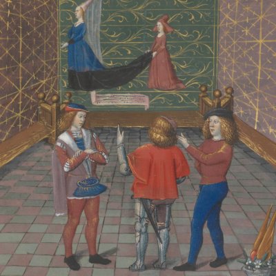 Salle d’amour, 1ère tapisserie (Livre du Cœur d’Amour épris, fr24399)