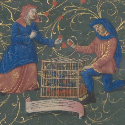 Tapisserie des cœurs en cage (Livre du Cœur d’Amour épris, fr24399)