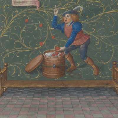 Tapestry of barrel hearts (Livre du Coeur d'Amour épris, fr24399)