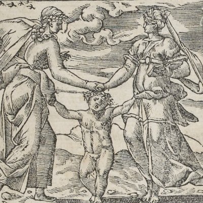 Virtutes. Fidei symbolum (Emblèmes d’Alciat, 1551, p.15)